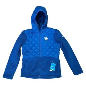 Columbia Kentucky Wildcats UK Crested Peak Sherpa Quilted Jacket Blue S NEW